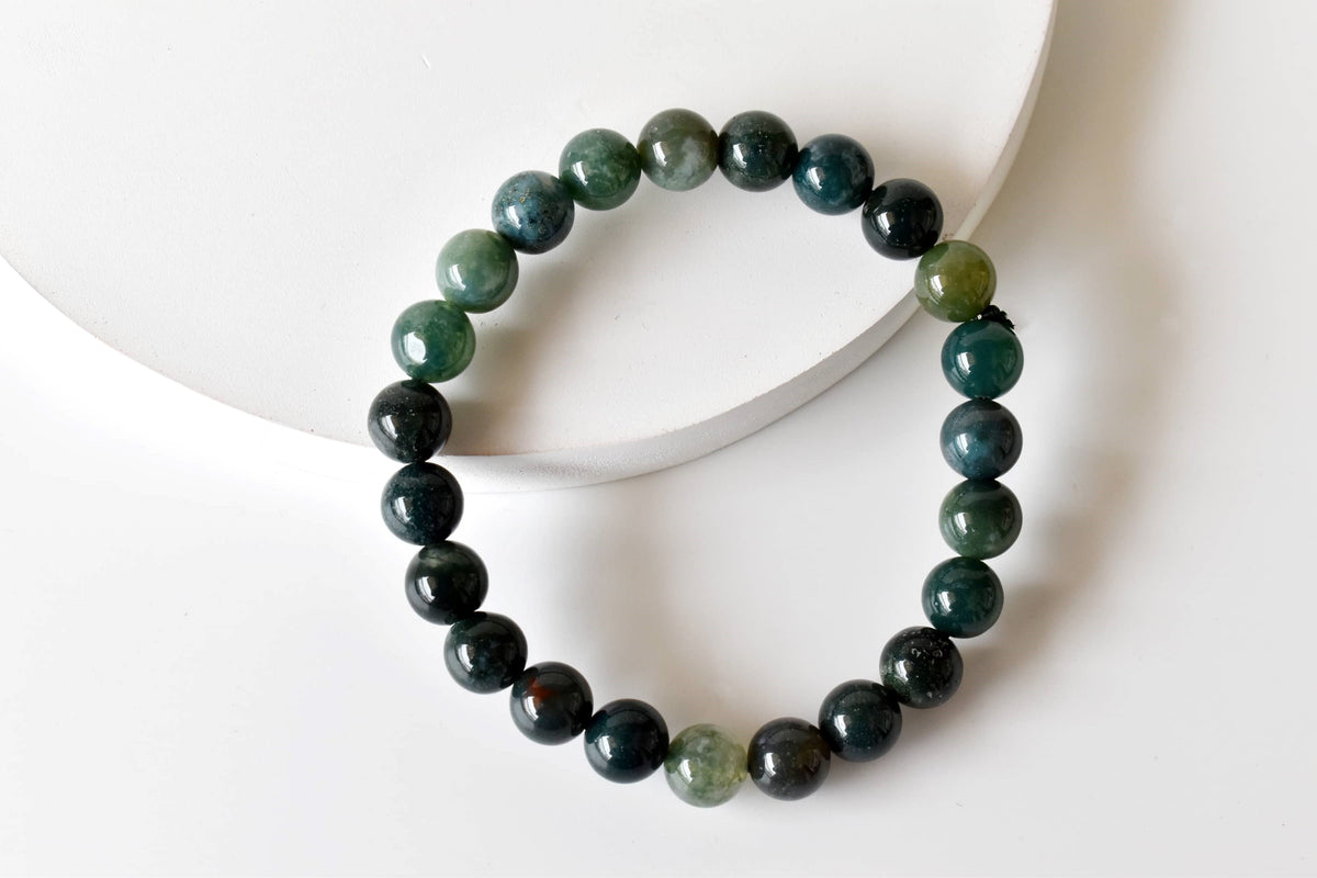 Moss Agate Bracelet (Balance and Communication)  DestGlow