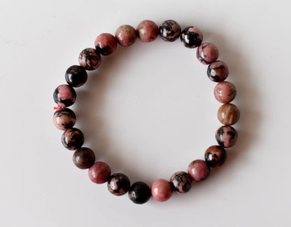 Rhodonite Bracelet (Empathy and Dispelling Negative Energy).  DestGlow