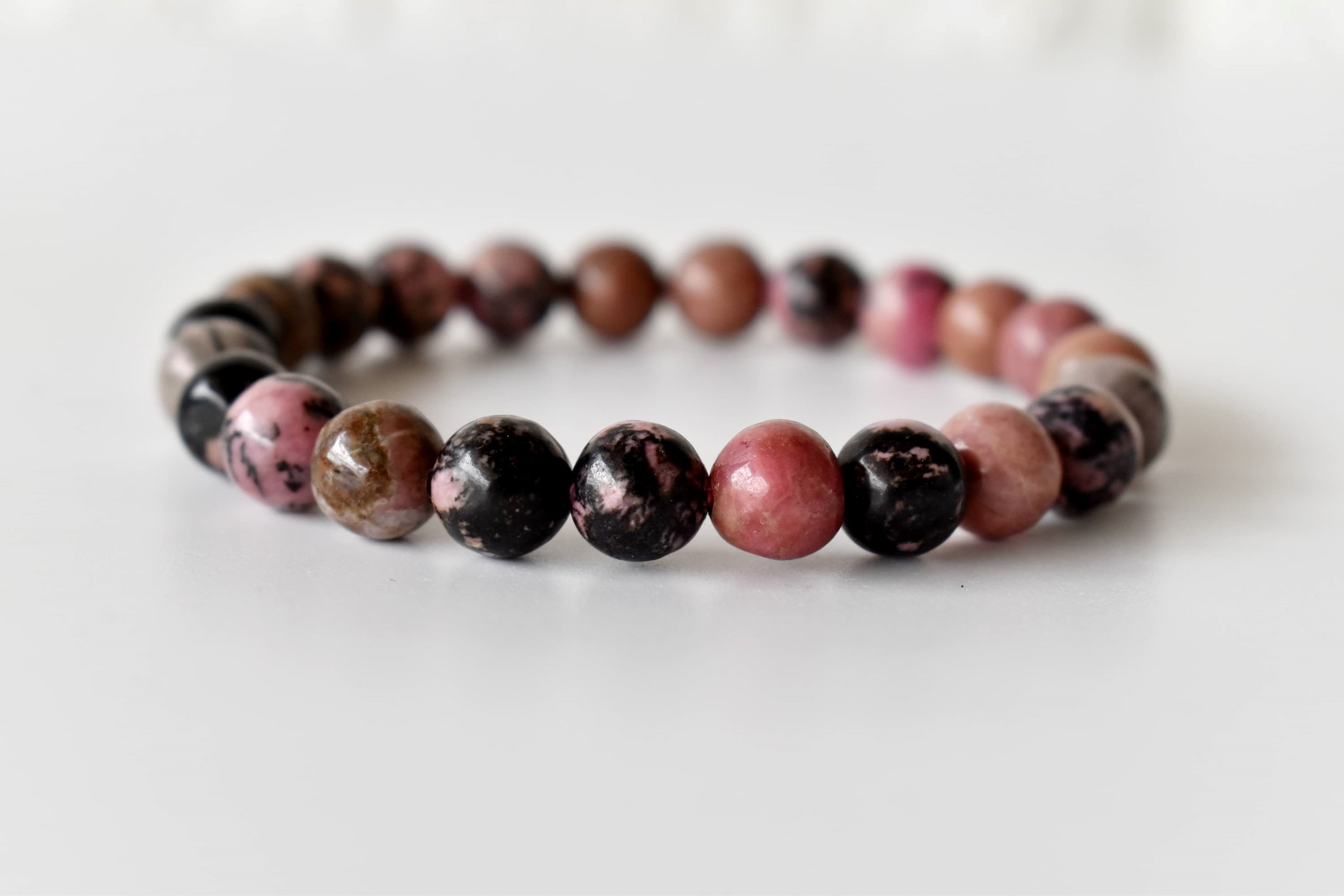 Rhodonite Bracelet (Empathy and Dispelling Negative Energy).  DestGlow