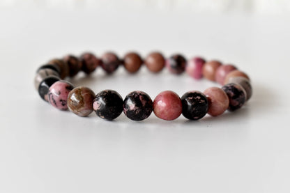 Rhodonite Bracelet (Empathy and Dispelling Negative Energy).  DestGlow