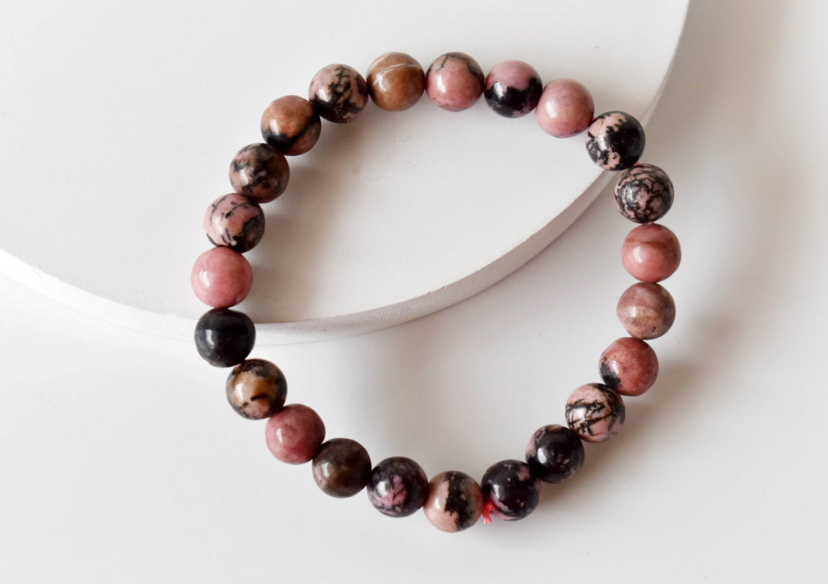 Rhodonite Bracelet (Empathy and Dispelling Negative Energy).  DestGlow