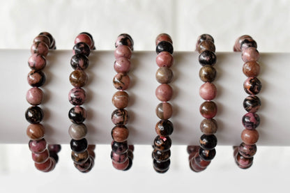 Rhodonite Bracelet (Empathy and Dispelling Negative Energy).  DestGlow
