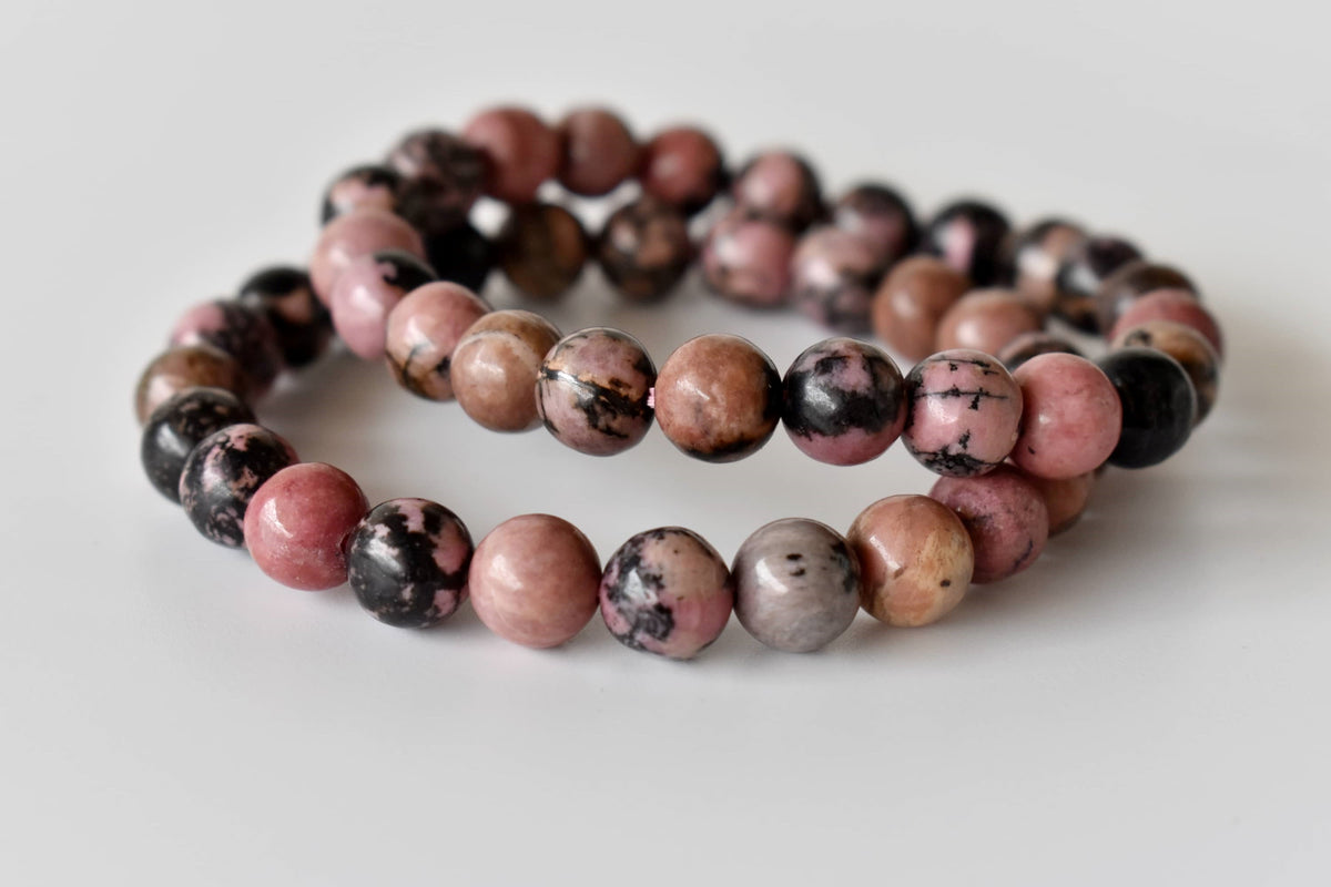 Rhodonite Bracelet (Empathy and Dispelling Negative Energy).  DestGlow