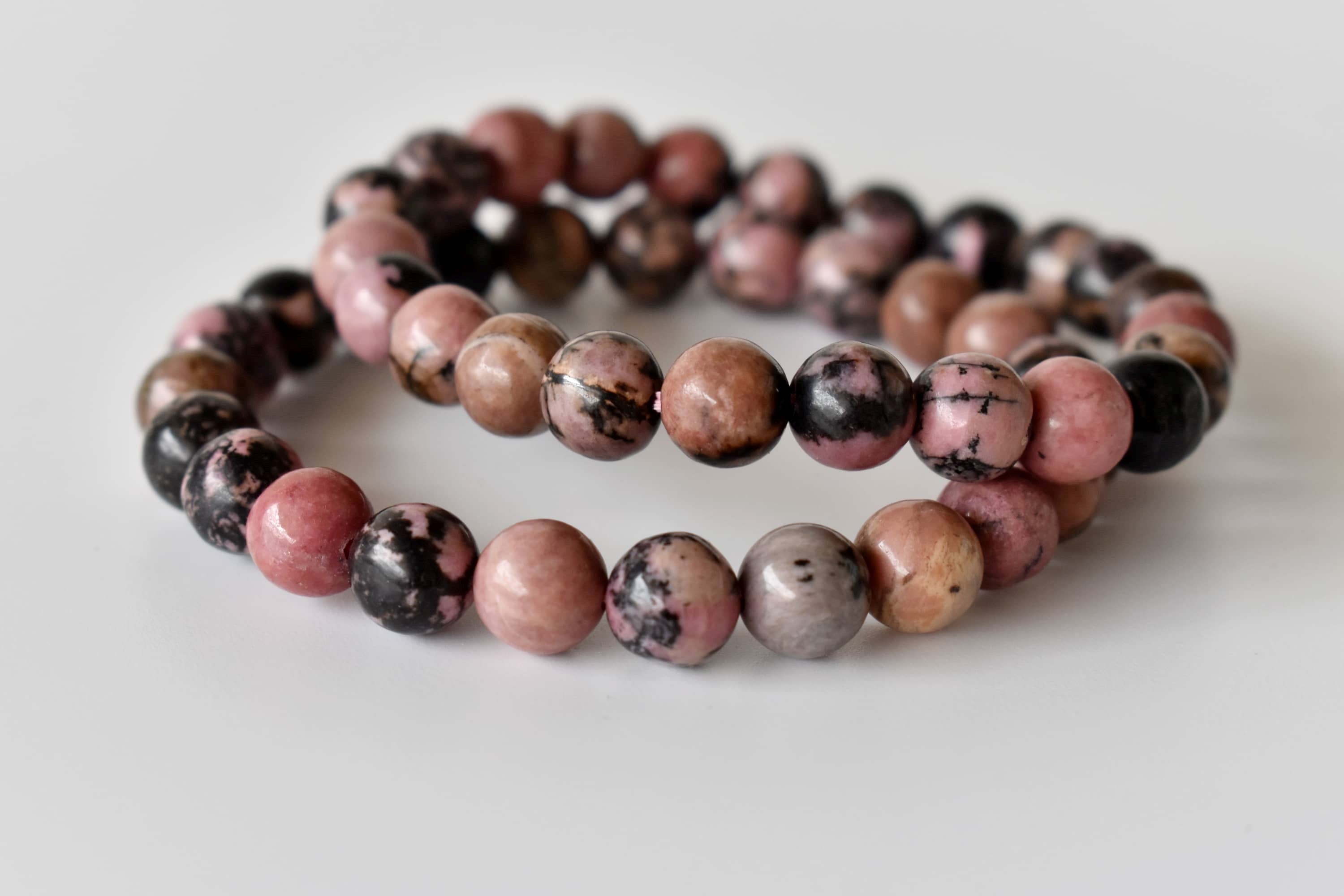 Rhodonite Bracelet (Empathy and Dispelling Negative Energy).  DestGlow