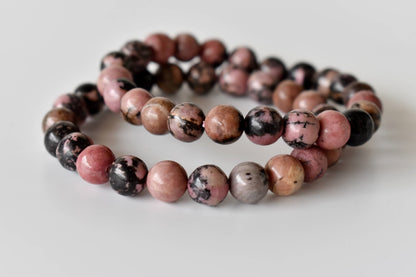 Rhodonite Bracelet (Empathy and Dispelling Negative Energy).  DestGlow