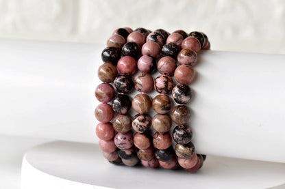 Rhodonite Bracelet (Empathy and Dispelling Negative Energy).  DestGlow