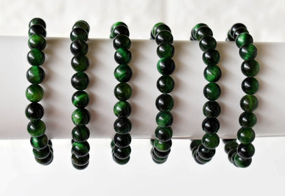 Green Tiger Cats Eye Bracelet (Longevity and Protection)  DestGlow