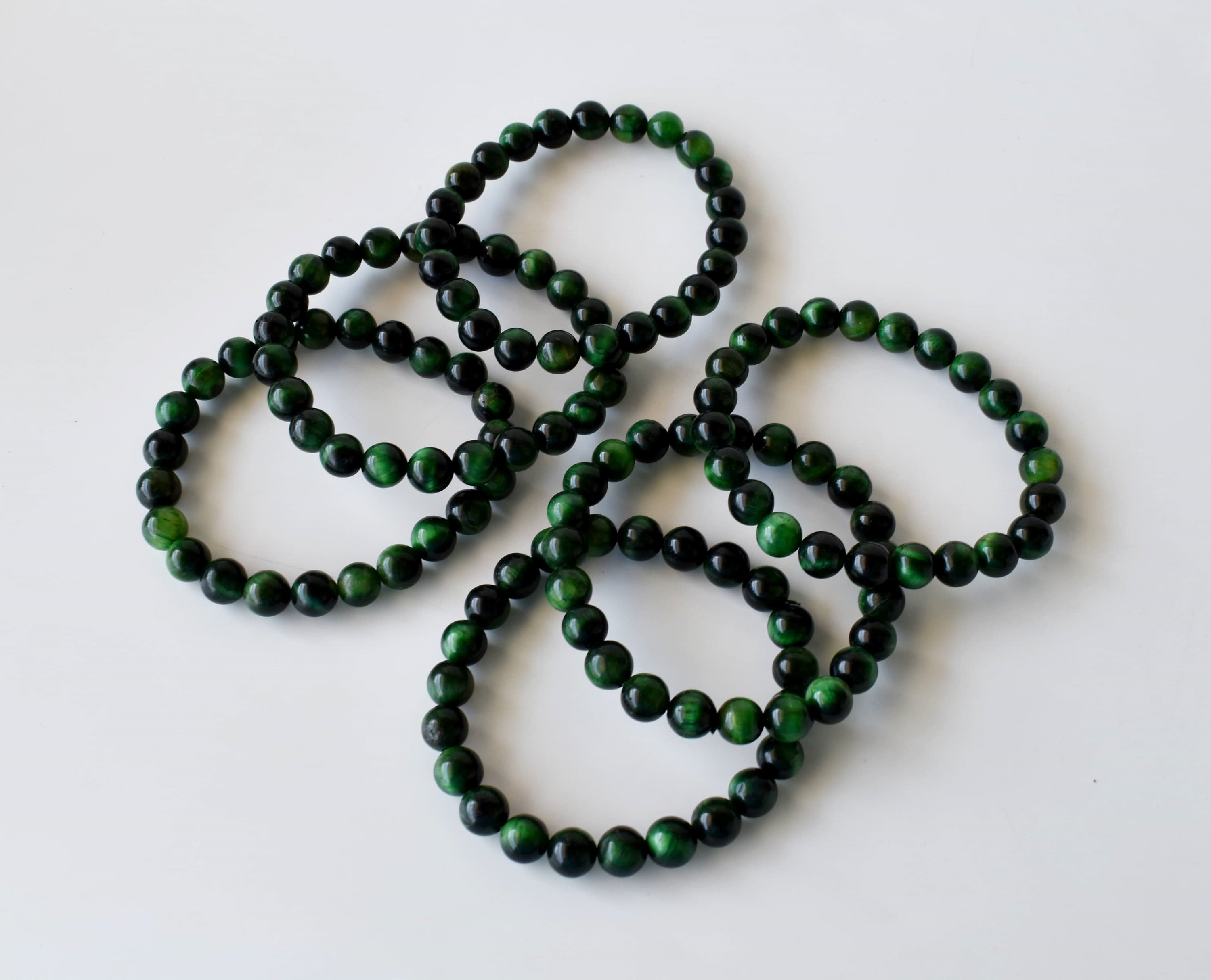 Green Tiger Cats Eye Bracelet (Longevity and Protection)  DestGlow