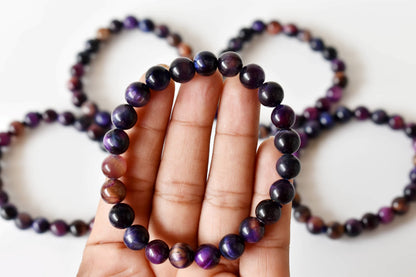 Violet Heated Tiger Cats Eye Bracelet (Creativity and Intuition).  DestGlow