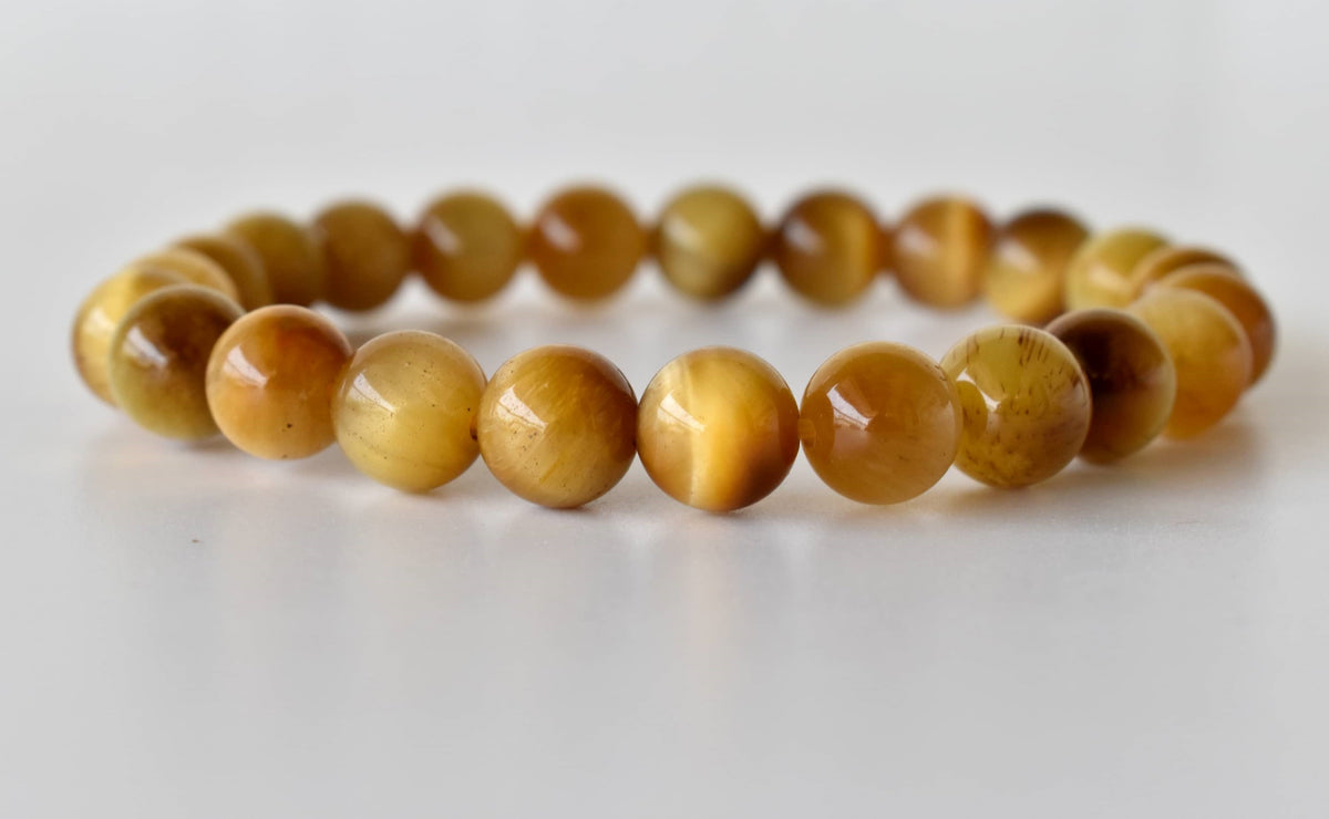 Yellow Heated Tiger Cats Eye Bracelet (Prosperity and Creativity)  DestGlow