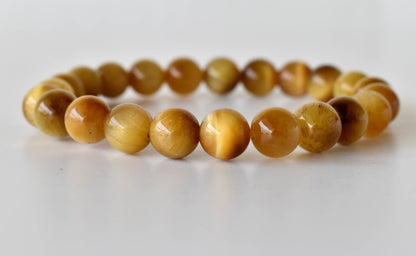 Yellow Heated Tiger Cats Eye Bracelet (Prosperity and Creativity)  DestGlow