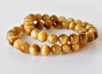 Yellow Heated Tiger Cats Eye Bracelet (Prosperity and Creativity)  DestGlow
