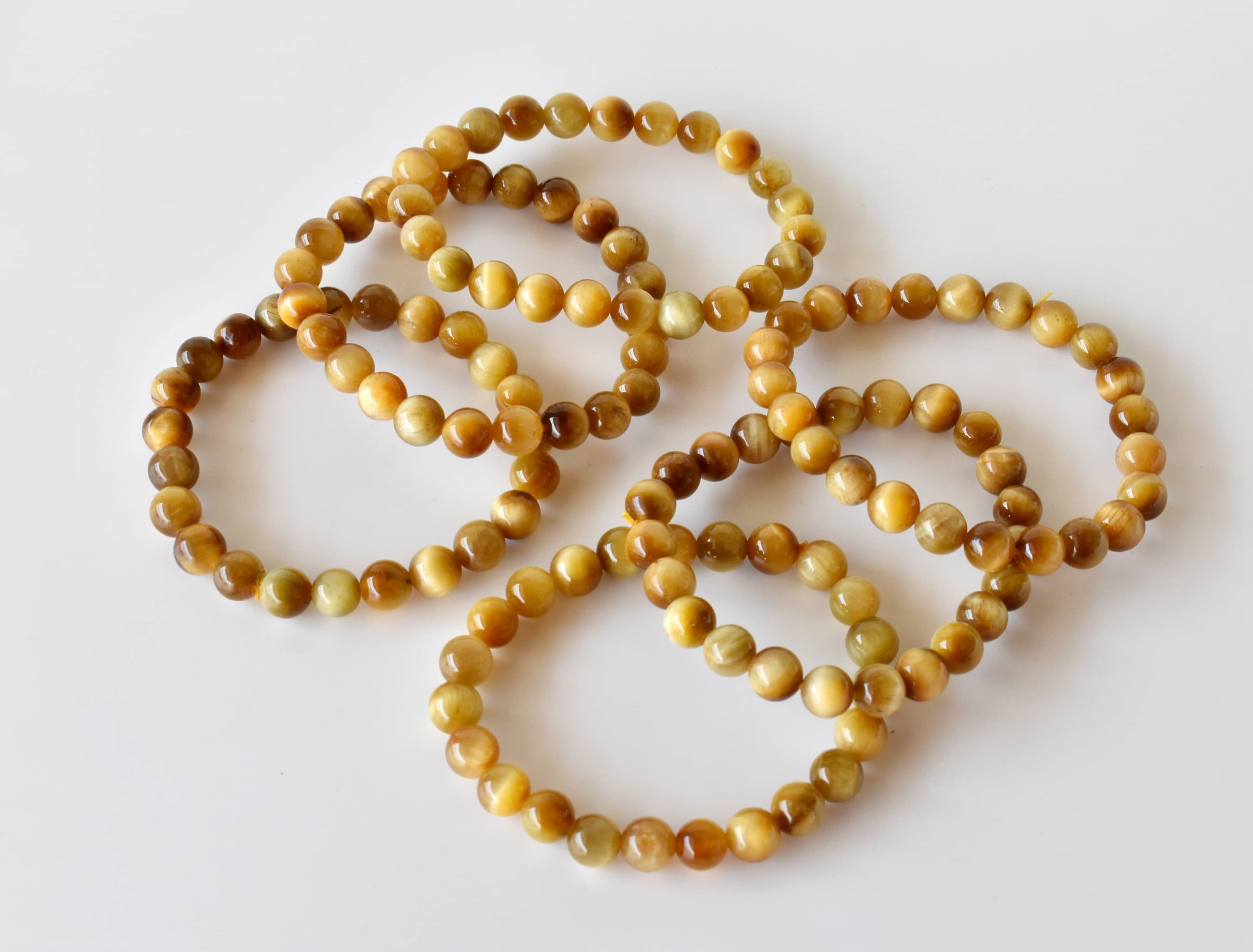 Yellow Heated Tiger Cats Eye Bracelet (Prosperity and Creativity)  DestGlow