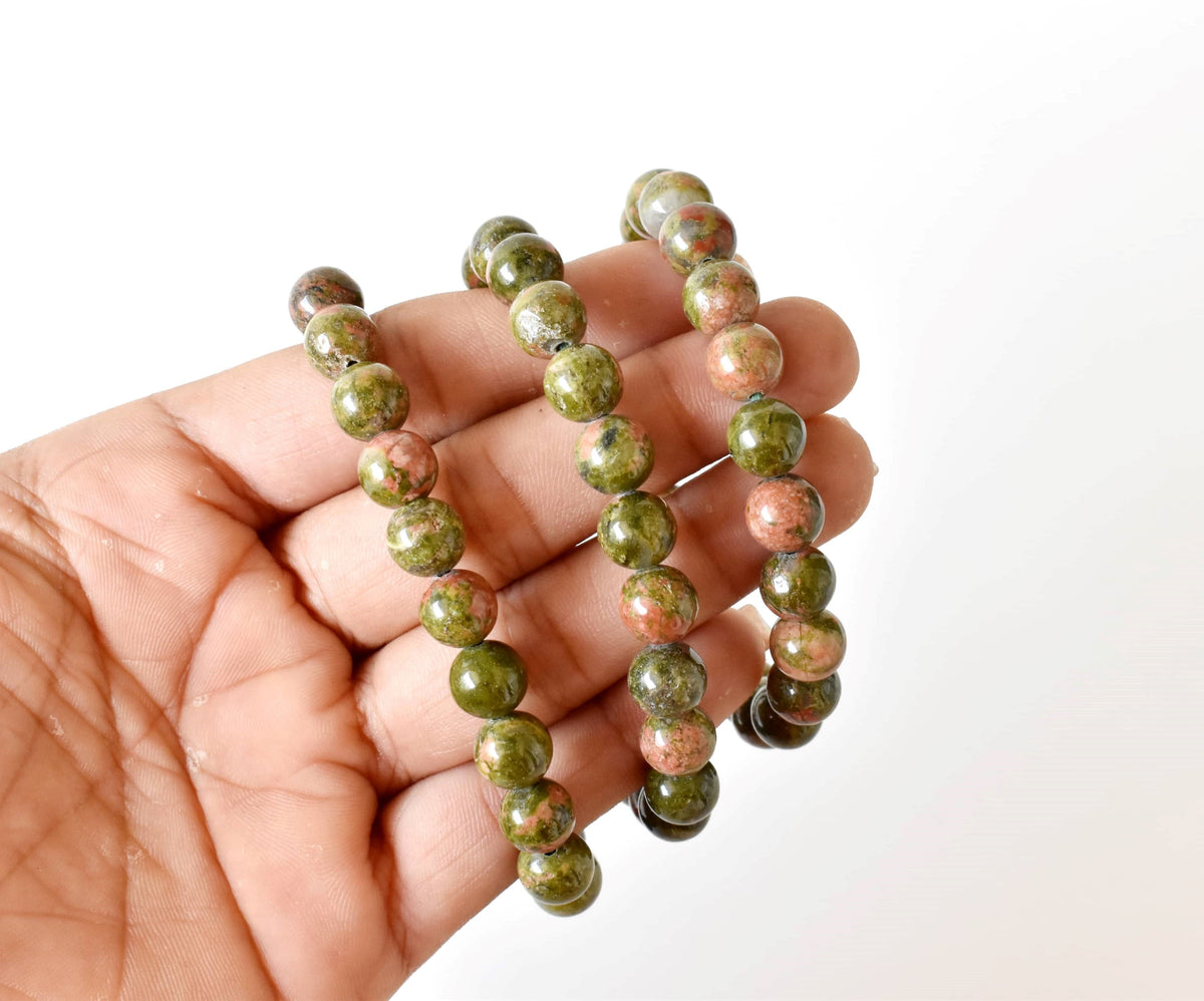 Unakite Bracelet (Vision and Inner Peace).  DestGlow
