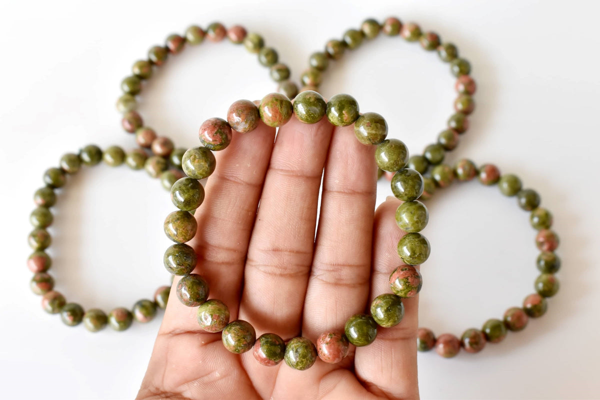 Unakite Bracelet (Vision and Inner Peace).  DestGlow