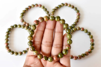 Unakite Bracelet (Vision and Inner Peace).  DestGlow