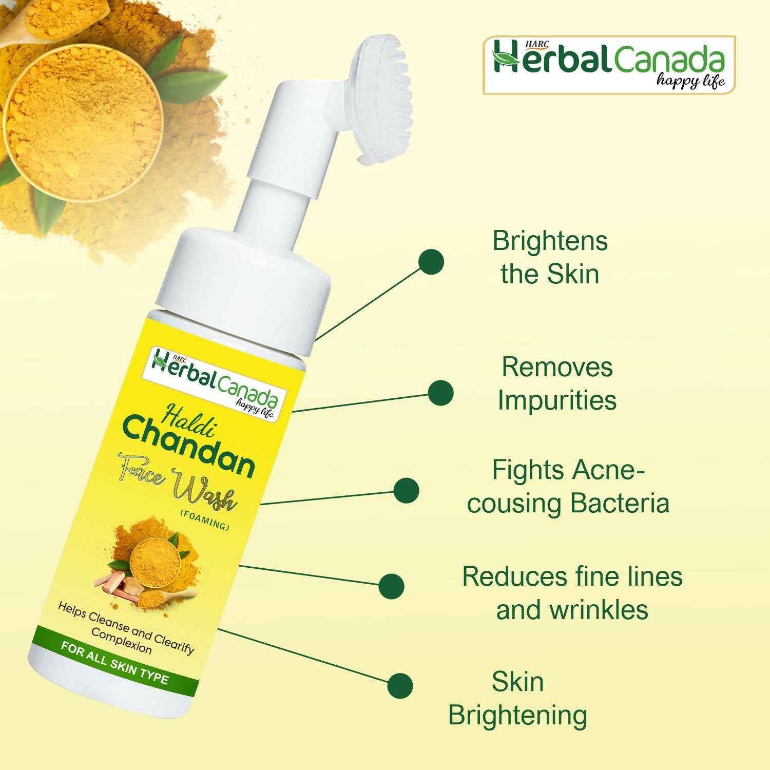 Herbal Canada Haldi Chandan Foaming Face Wash