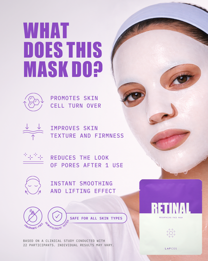 Retinal Resurfacing Sheet Mask 5-Pack Box by LAPCOS