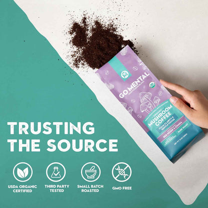 Decaffeinated Red Reishi &amp; Chaga Mushroom Coffee Adaptogens Blend