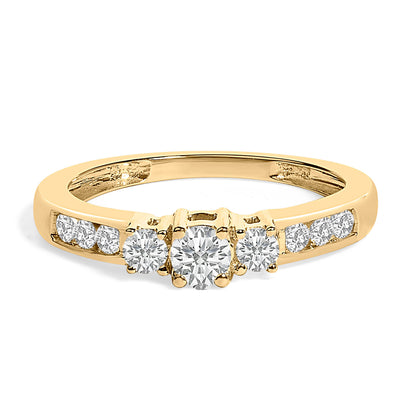 10K White Gold 1/2 Cttw Diamond Three Stone Ring by Bids.com
