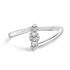 10K White Gold 1/4 Cttw Lab Grown Diamond Vertical Three Stone Ring by Bids.com