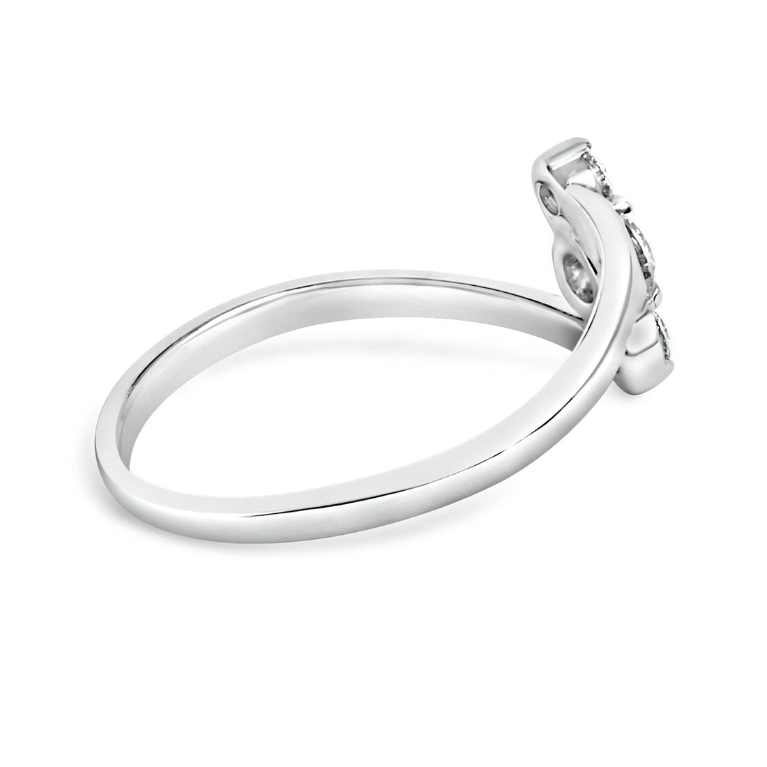 10K White Gold 1/4 Cttw Lab Grown Diamond Vertical Three Stone Ring by Bids.com