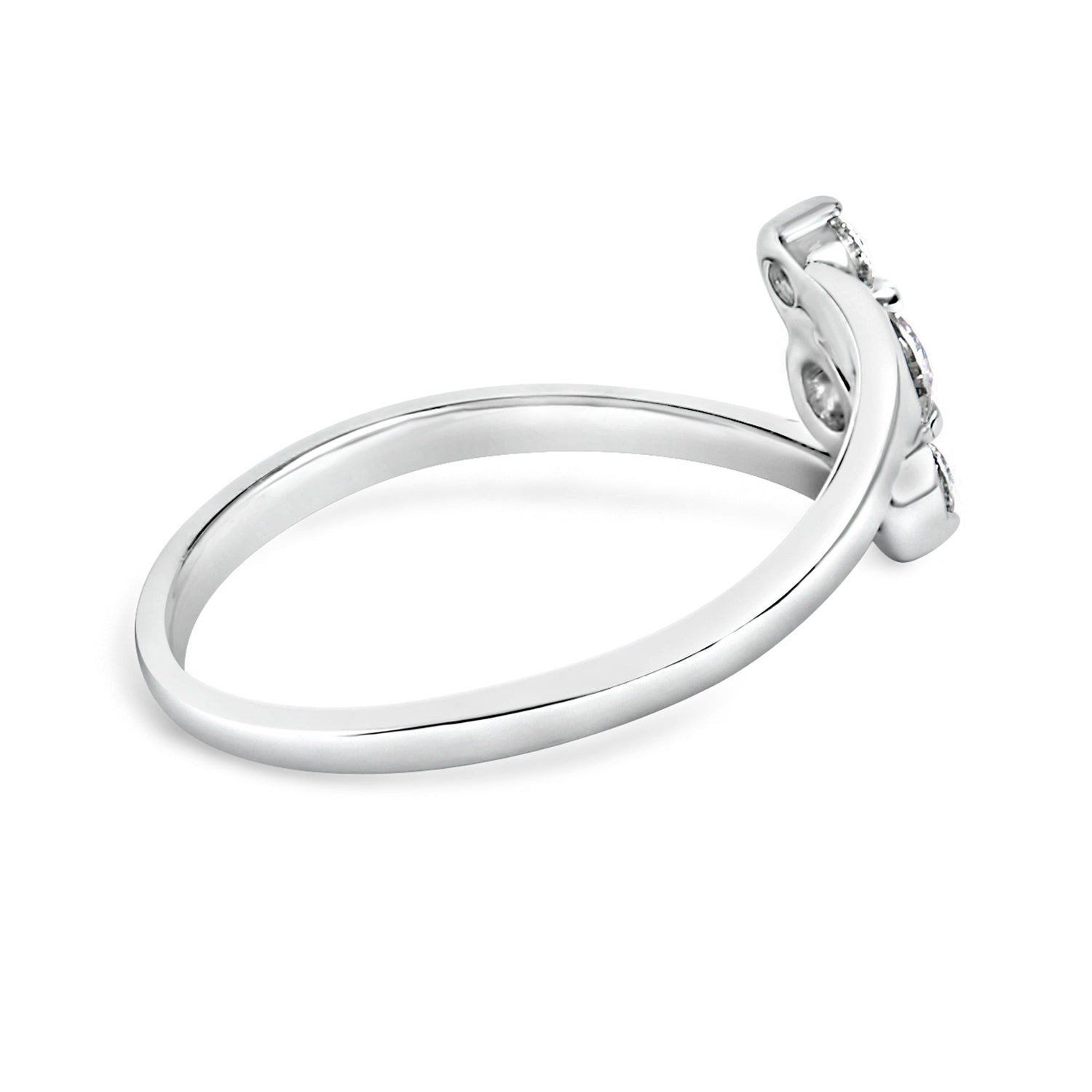 10K White Gold 1/4 Cttw Lab Grown Diamond Vertical Three Stone Ring by Bids.com
