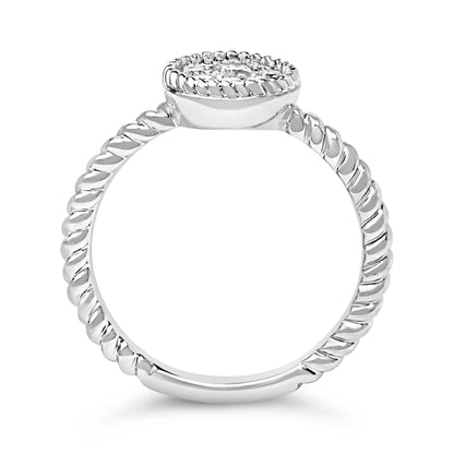 Sterling Silver 1/4 Cttw Diamond Floral Round Braided Ring by Bids.com