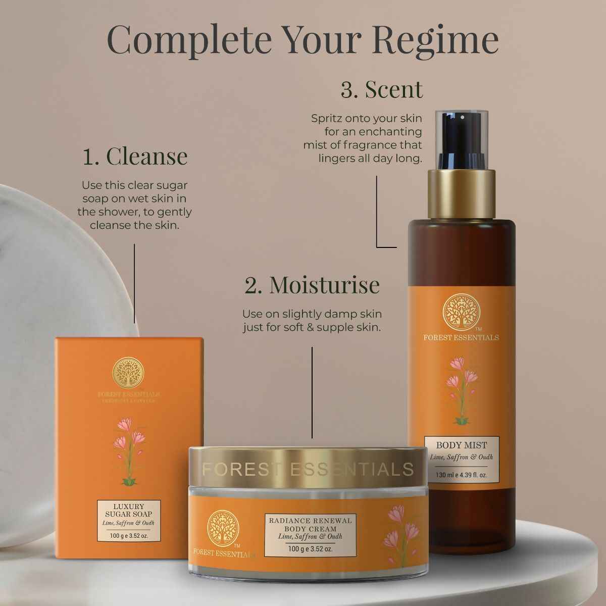 Forest Essentials Luxury Sugar Soap Lime Saffron &amp; Oudh