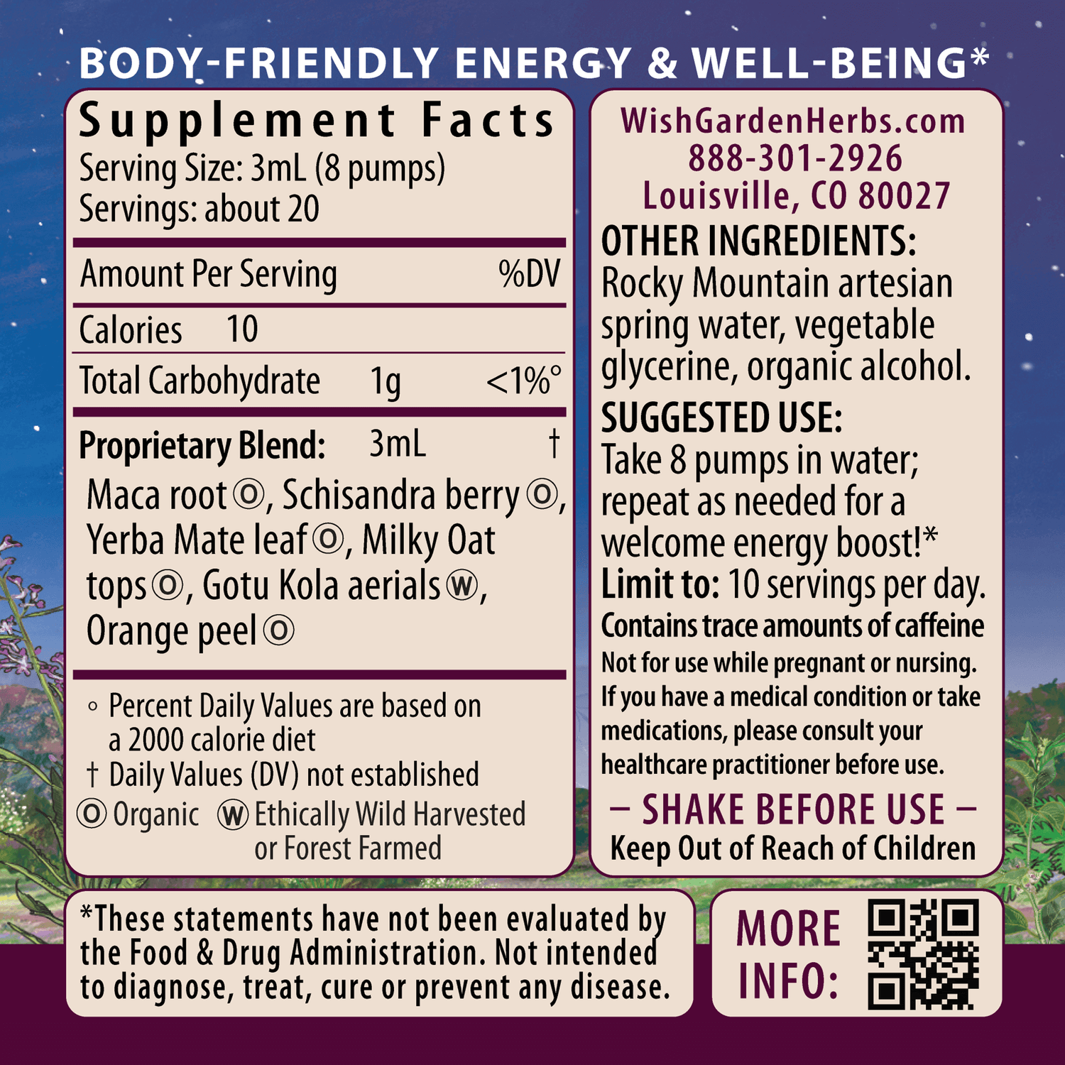 Rise &amp; Energize Daily Energy Boost by WishGarden Herbs