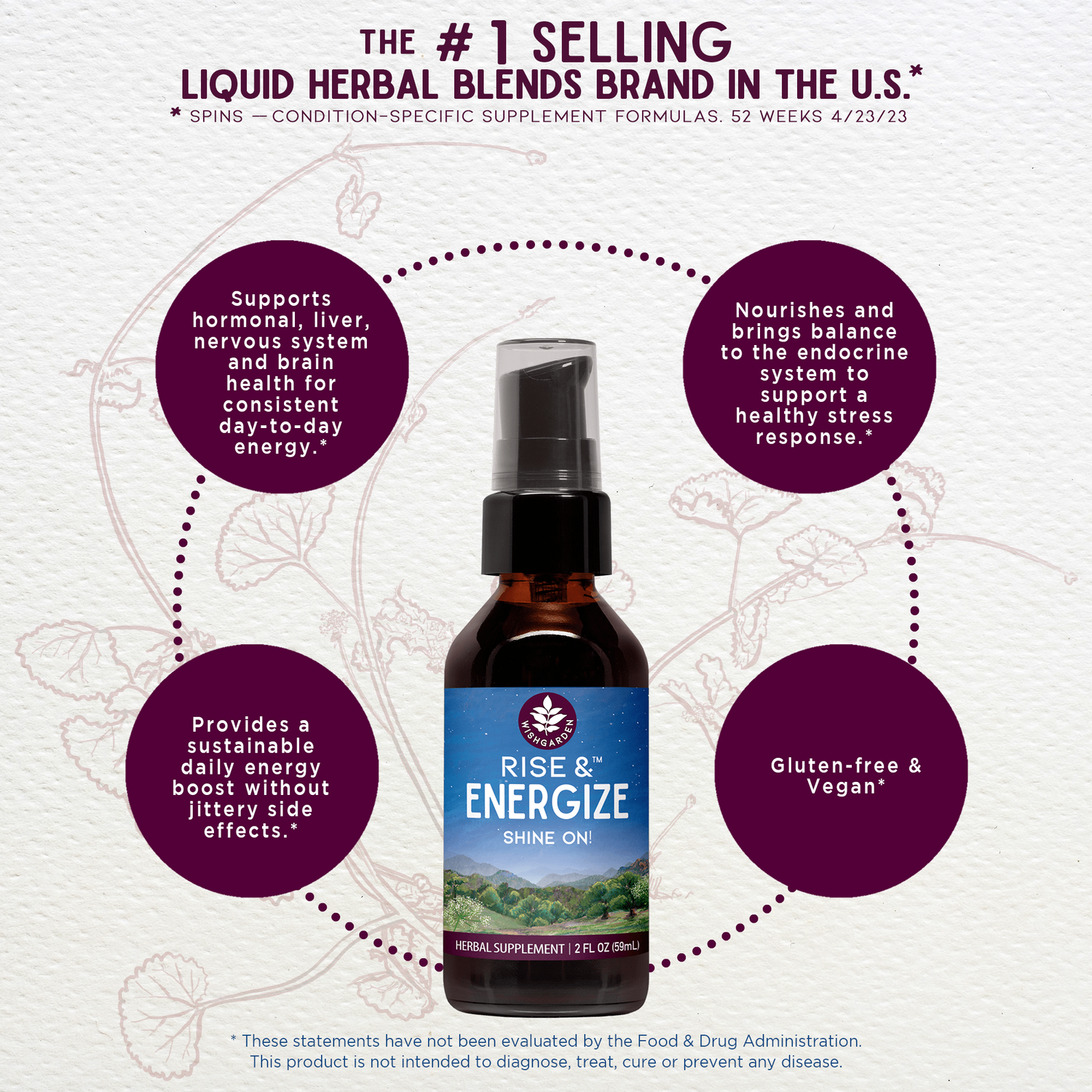Rise &amp; Energize Daily Energy Boost by WishGarden Herbs