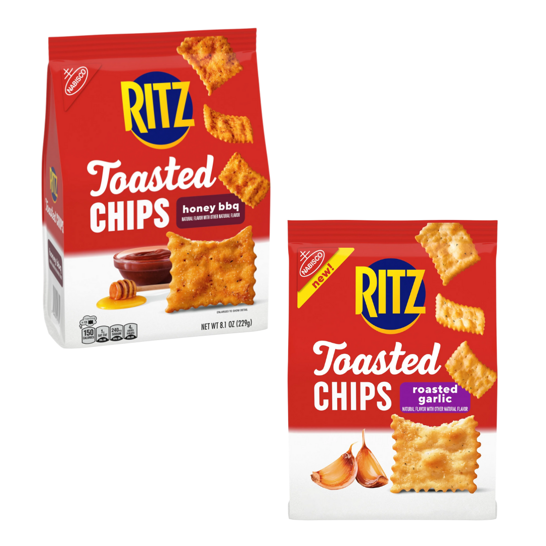 Ritz Toasted Chips – Honey BBQ / Roasted Garlic (8.1 oz) – Variety by Farmacias Savia