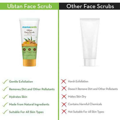 Mamaearth Ubtan Face Scrub with Turmeric &amp; Walnut for Tan Removal