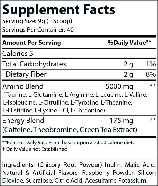 Raspberry Iced Tea Pre-Workout Energy Powder + Focus Boost &amp; Hydration | Sugar Free by Virtrue