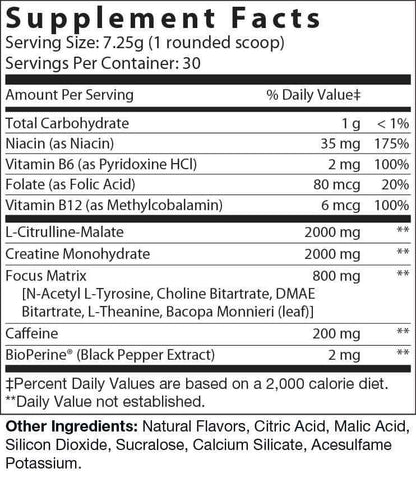 Lemonade Pre-Workout Energy Powder + Focus Boost &amp; Hydration | Sugar Free