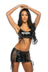 Holographic PVC Lace-Up Skirt