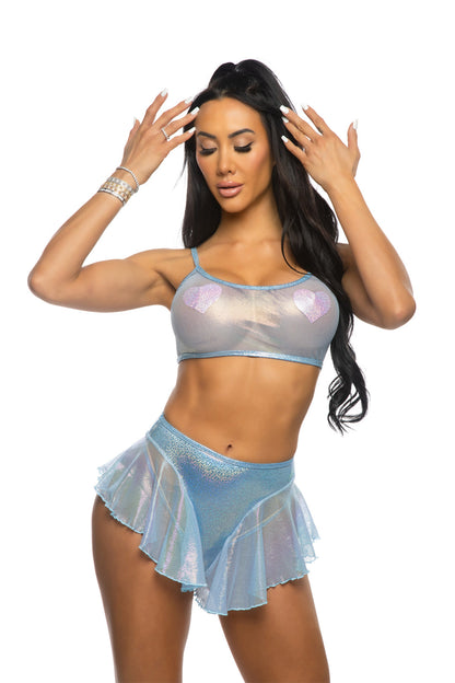 Mesh/Fishnet Flutter Short 