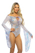 Fishnet/Mesh Sequin Flair Sleeve Top 