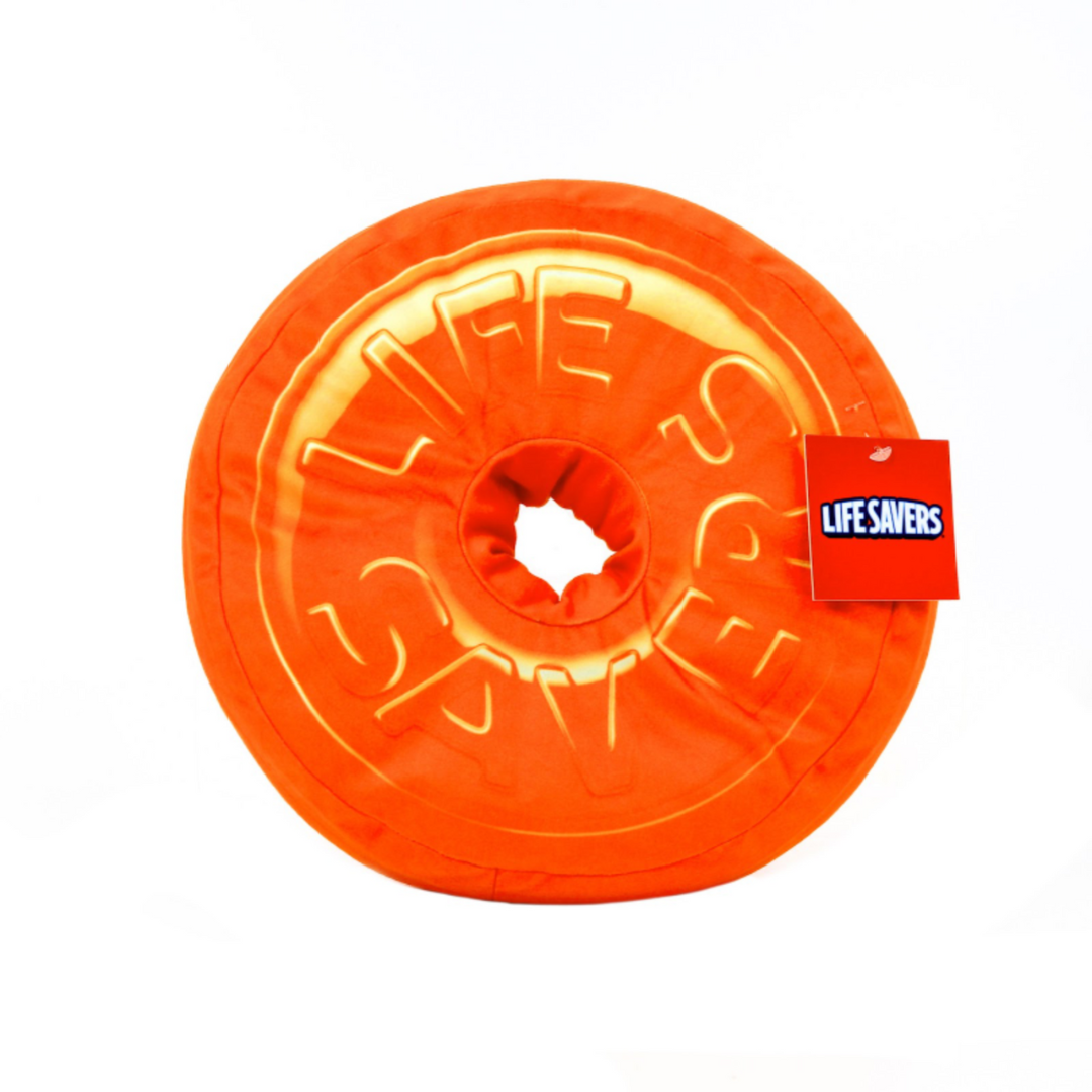 Round Pillow with Hole Lifesavers Orange  DestGlow