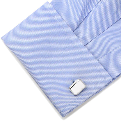 Sterling Rectangular Engravable Cufflinks by Cufflinks.com
