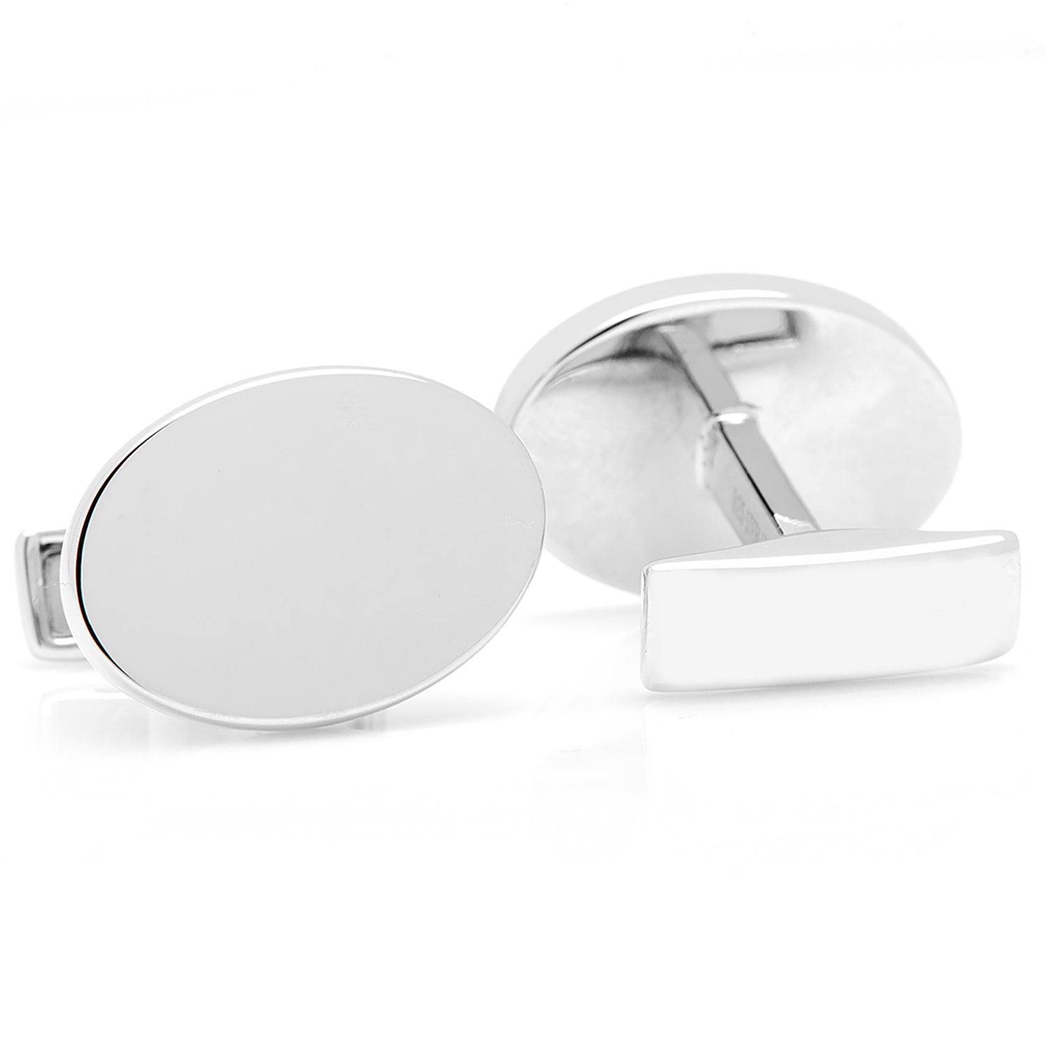 Engraved Precious Moments Sterling Silver Oval Cufflinks by Cufflinks.com