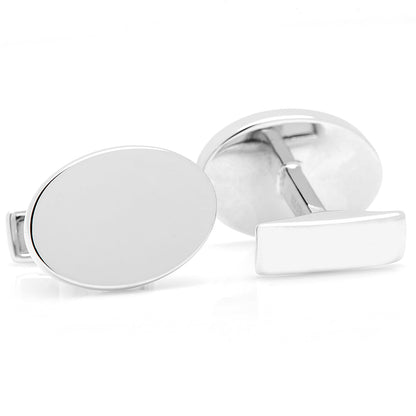 Engraved Precious Moments Sterling Silver Oval Cufflinks by Cufflinks.com