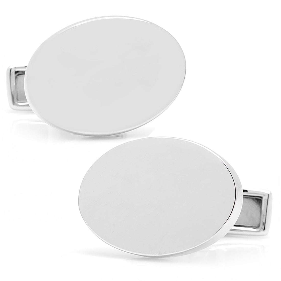 Engraved Precious Moments Sterling Silver Oval Cufflinks by Cufflinks.com