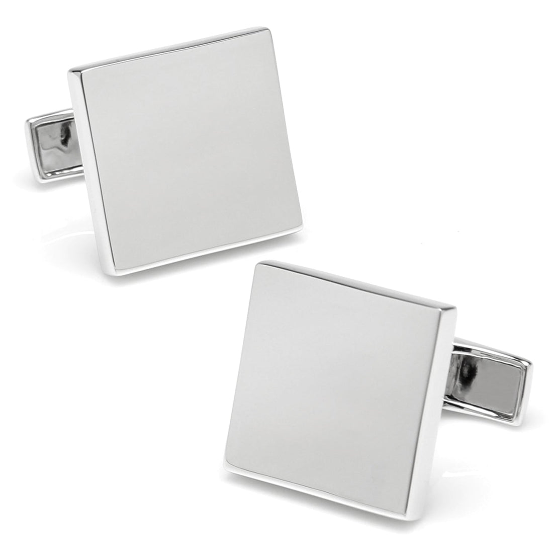 Sterling Silver Infinity Edge Square Engravable Cufflinks  DestGlow