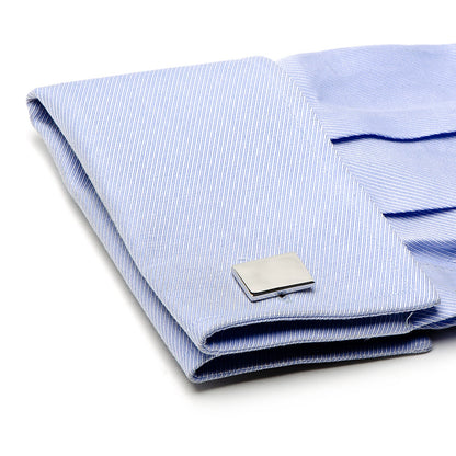 Sterling Silver Infinity Edge Rectangle Engravable Cufflinks by Cufflinks.com