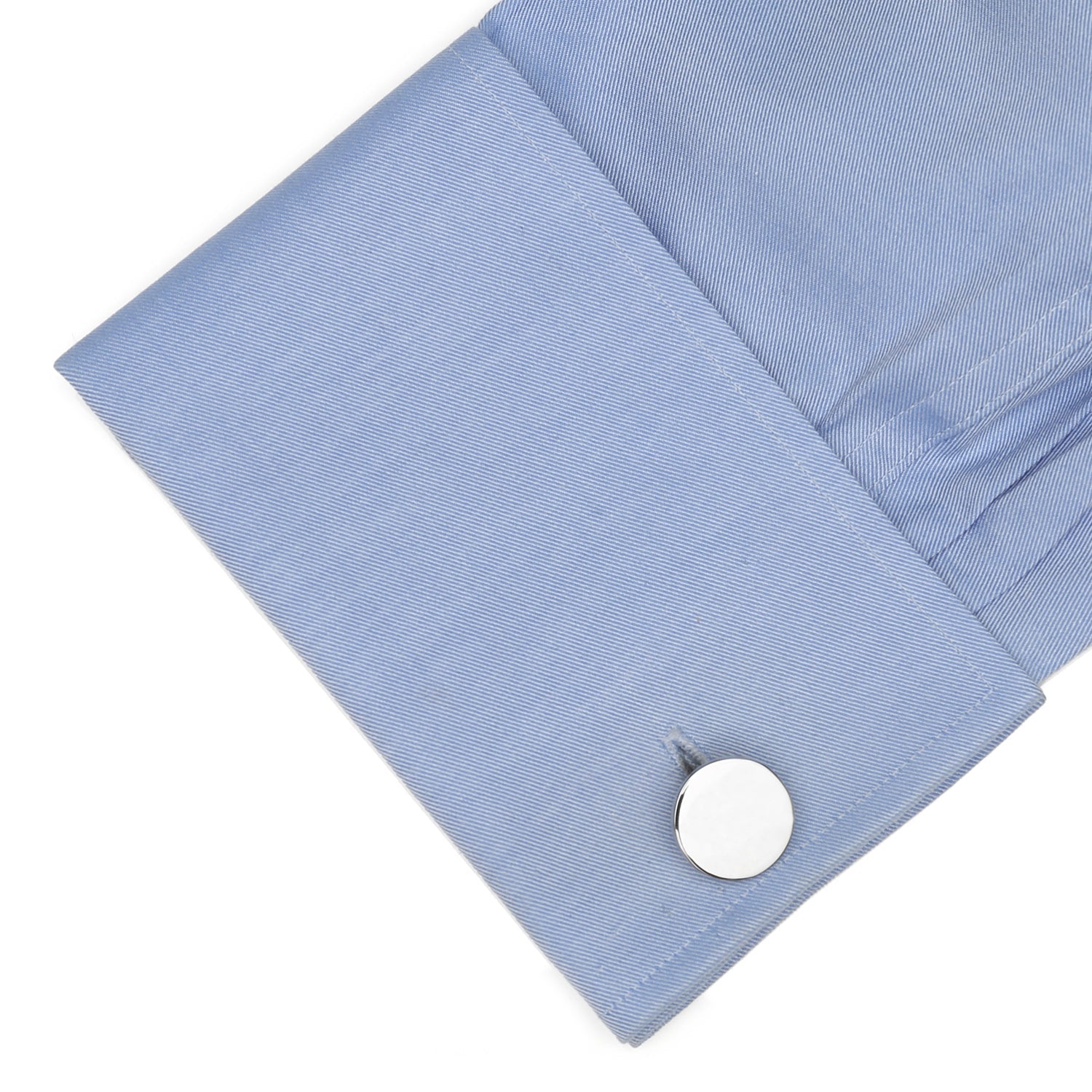 Sterling Silver Infinity Edge Round Engravable Cufflinks by Cufflinks.com