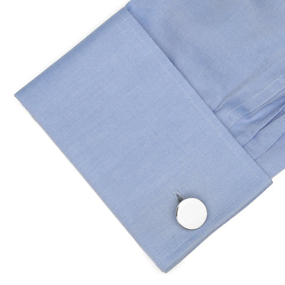 Sterling Silver Infinity Edge Round Engravable Cufflinks by Cufflinks.com