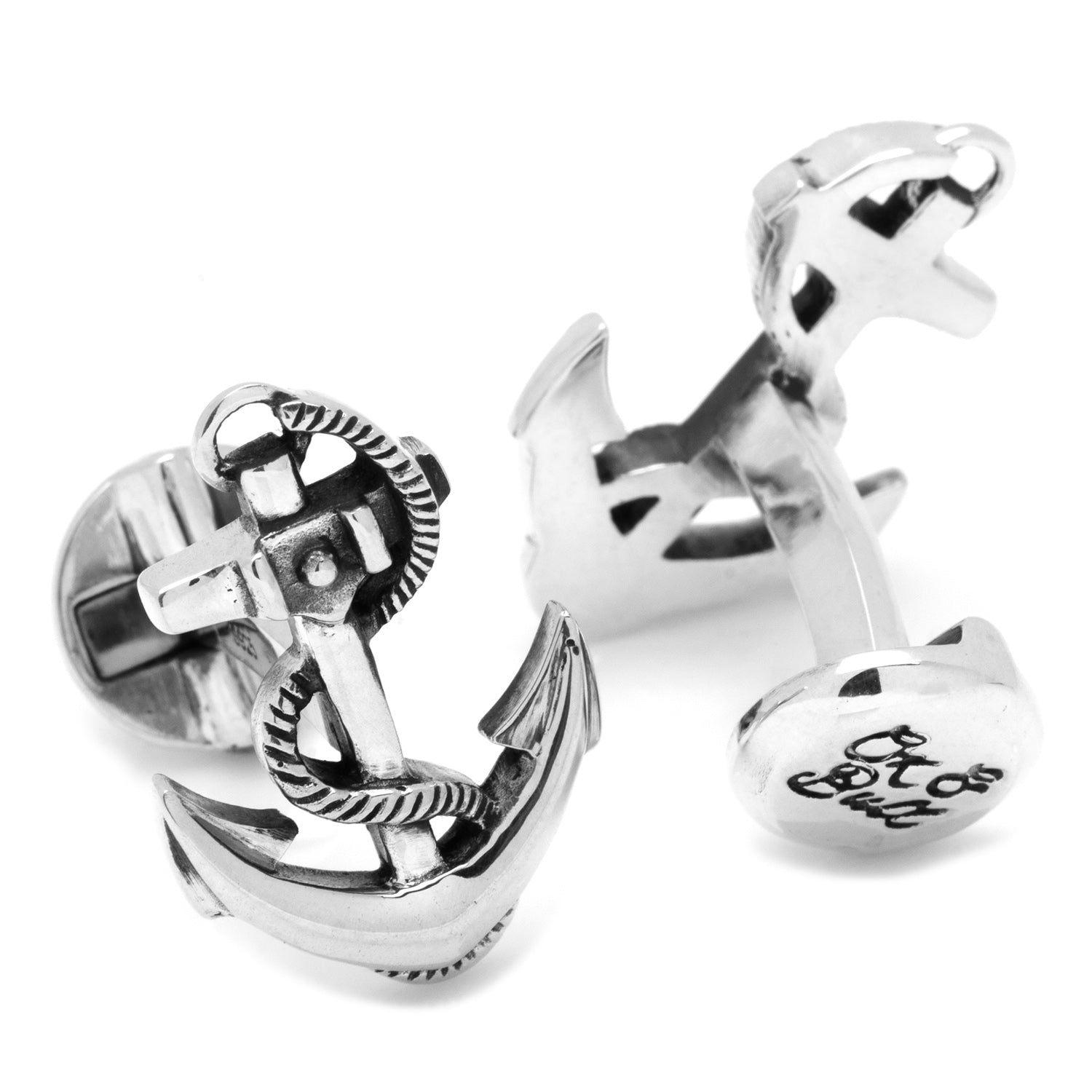 Sterling Silver Boat Anchor Cufflinks by Cufflinks.com