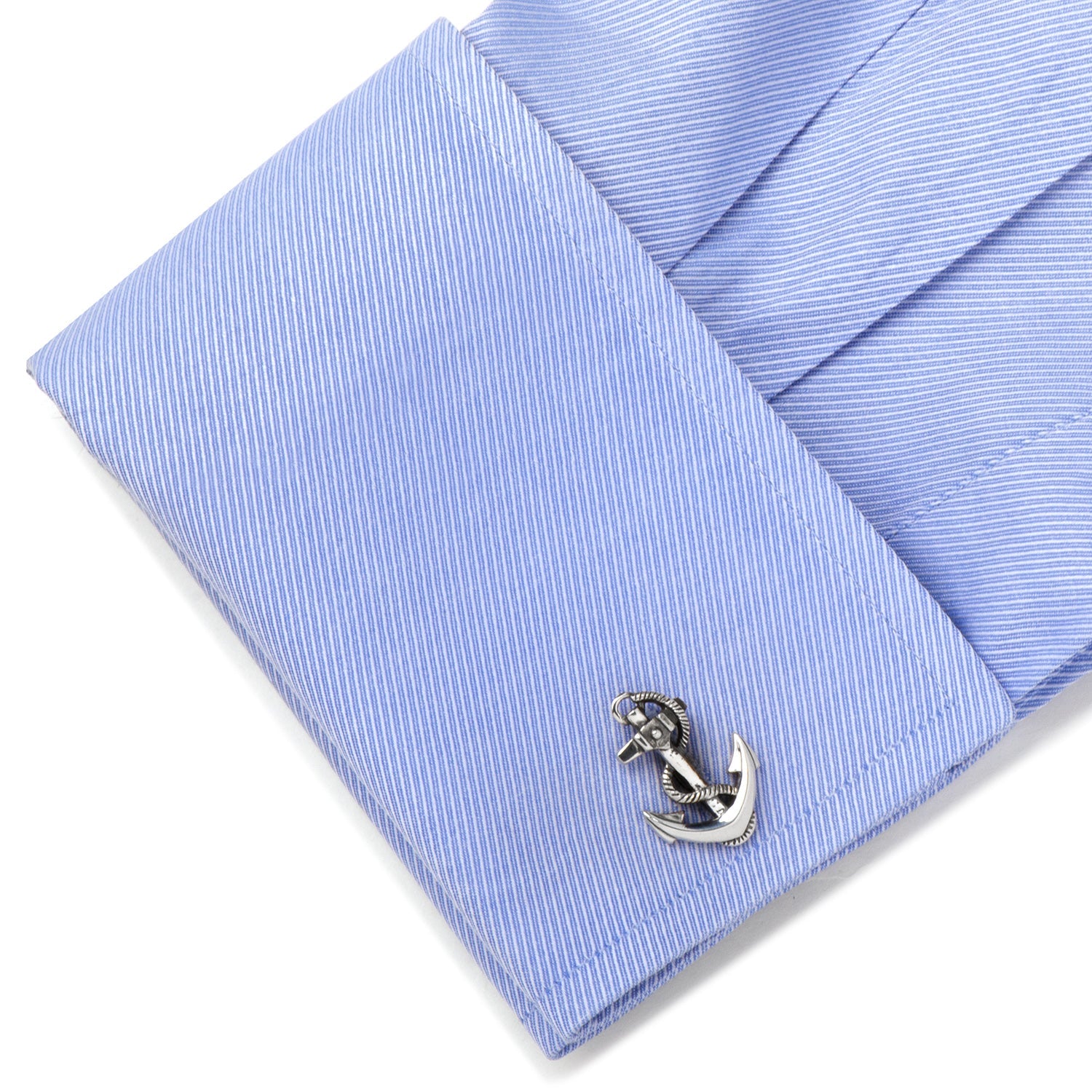 Sterling Silver Boat Anchor Cufflinks by Cufflinks.com