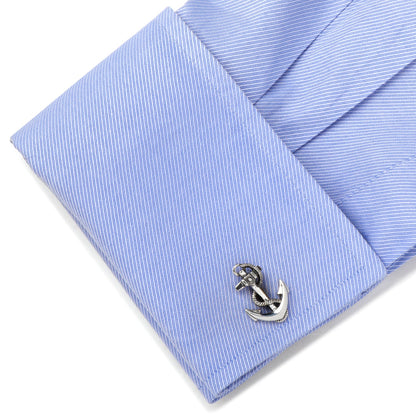 Sterling Silver Boat Anchor Cufflinks by Cufflinks.com